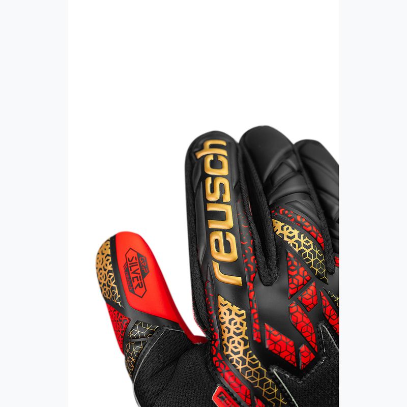Rękawice bramkarskie Reusch Attrakt Silver black/gold/fiery red 5