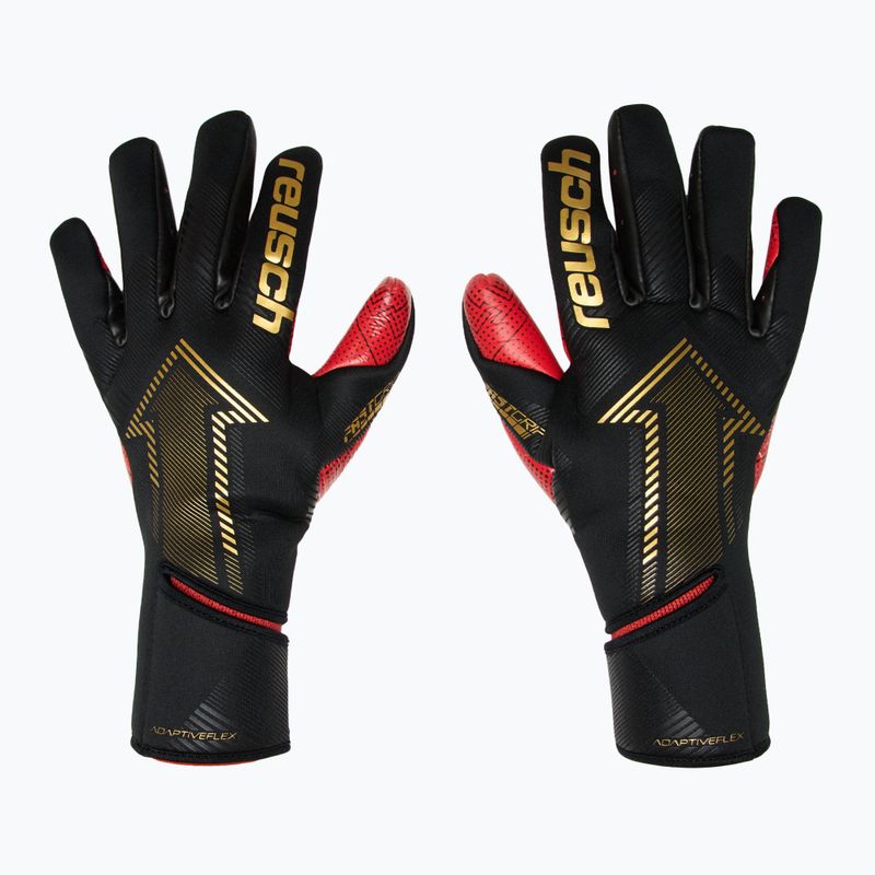 Rękawice bramkarskie Reusch Fastgrip Gold X GluePrint black/gold/fiery red 2