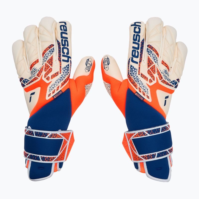 Rękawice bramkarskie Reusch Attrakt Gold X Guardian shocking orange/energize blue 2