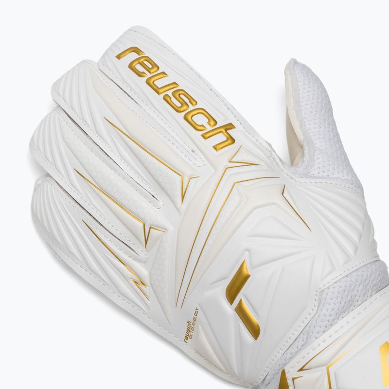 Rękawice bramkarskie dziecięce Reusch Attrakt AB1 Solid Junior white/gold 4