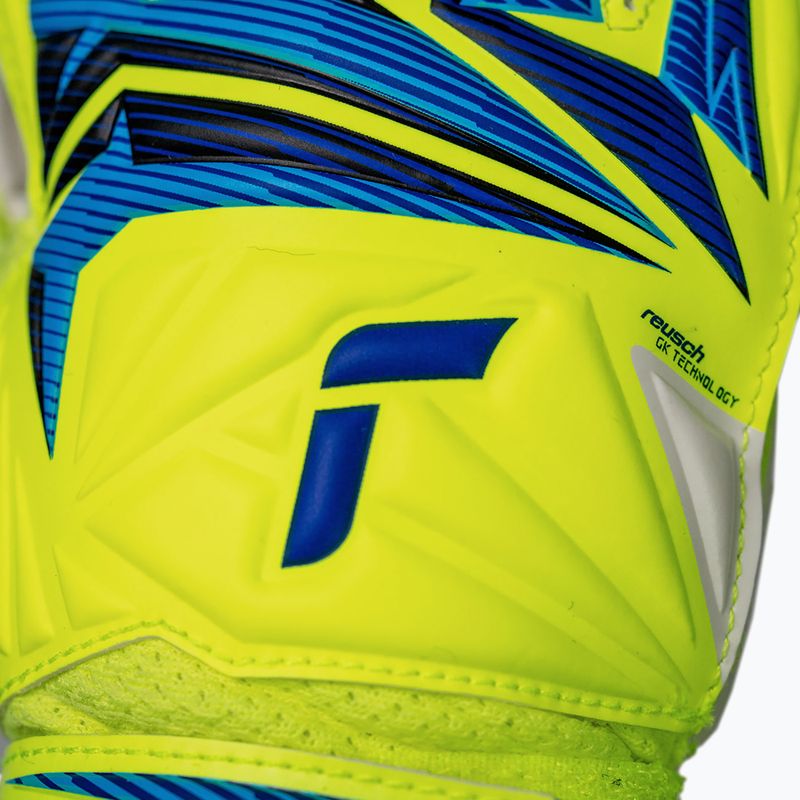 Rękawice bramkarskie dziecięce Reusch Attrakt Solid Junior safety yellow/blue 5