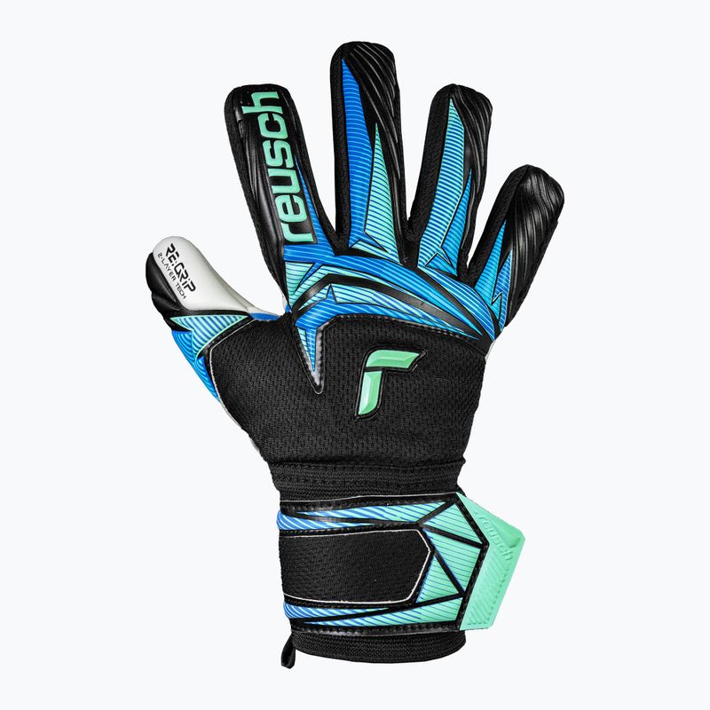 Rękawice bramkarskie dziecięce Reusch Attrakt RE:GRIP NC Junior black/ocean light 3