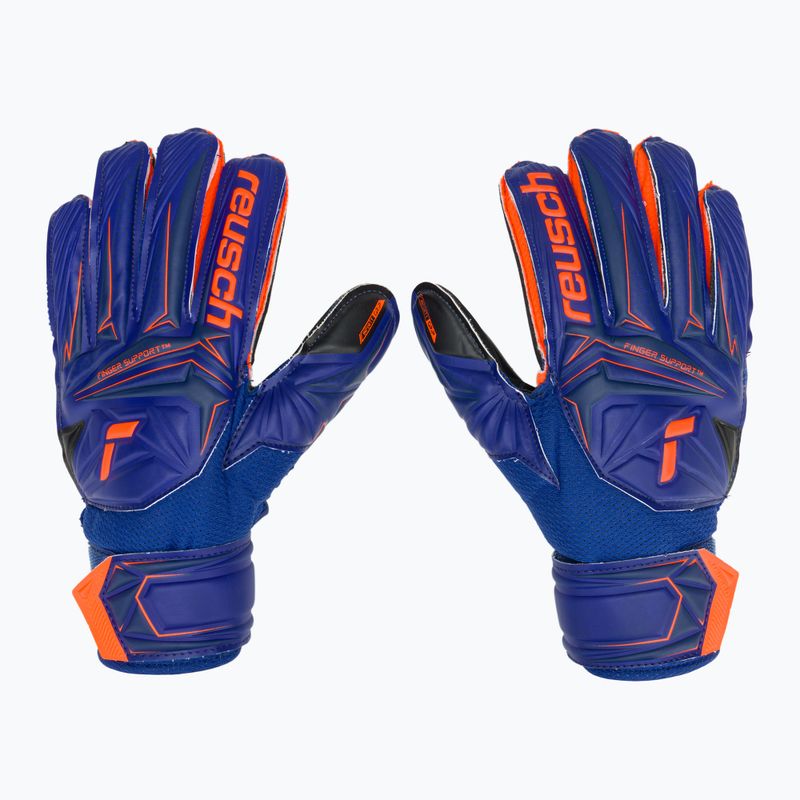 Rękawice bramkarskie dziecięce Reusch Attrakt Infinity Finger Support Junior sharp blue/shocking orange/black 2