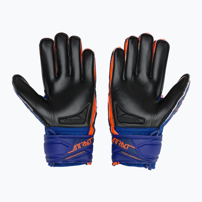 Rękawice bramkarskie dziecięce Reusch Attrakt Infinity Finger Support Junior sharp blue/shocking orange/black 3