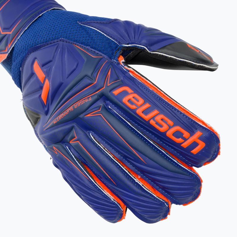 Rękawice bramkarskie dziecięce Reusch Attrakt Infinity Finger Support Junior sharp blue/shocking orange/black 4