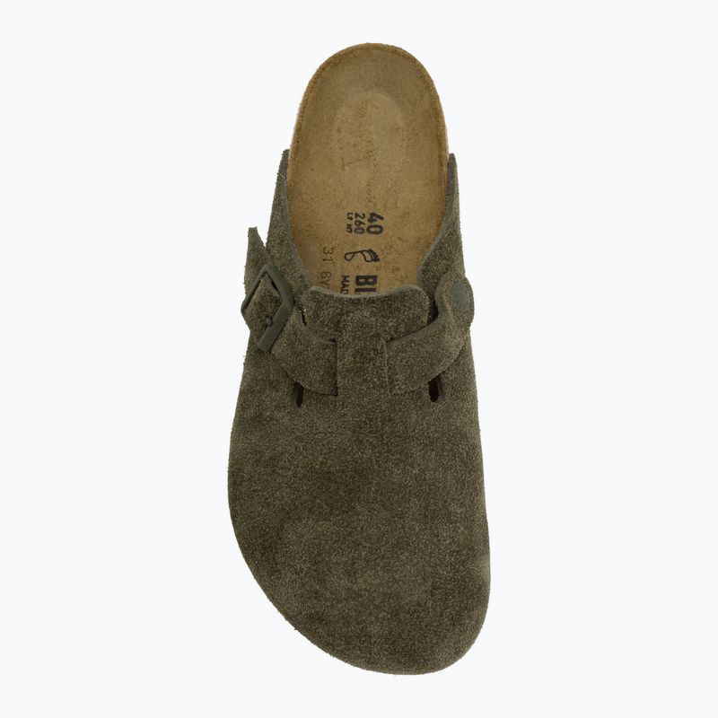 Klapki BIRKENSTOCK Boston Suede Leather Regular thyme 5
