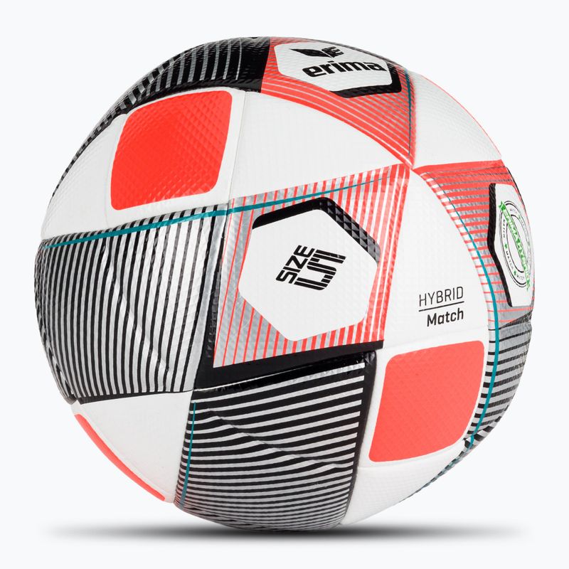 Piłka do piłki nożnej ERIMA Hybrid Match silver/fiery-coral rozmiar 5 2