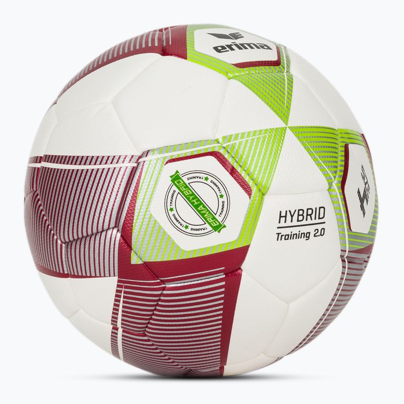 Piłka do piłki nożnej ERIMA Hybrid Training 2.0 size 4 metallic red/silver/lime 2