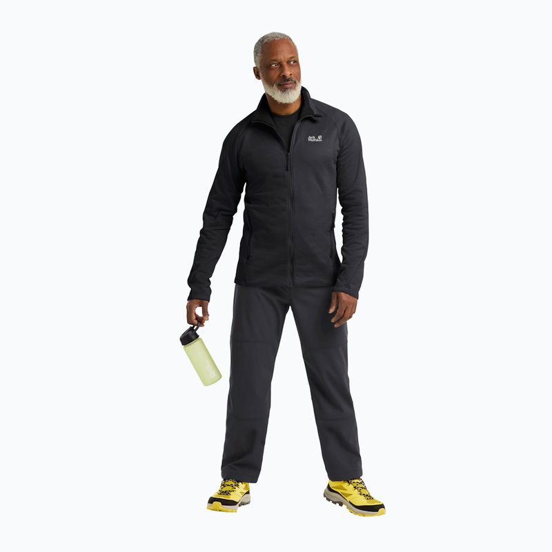 Bluza trekkingowa męska Jack Wolfskin Peak District Full Zip black 2