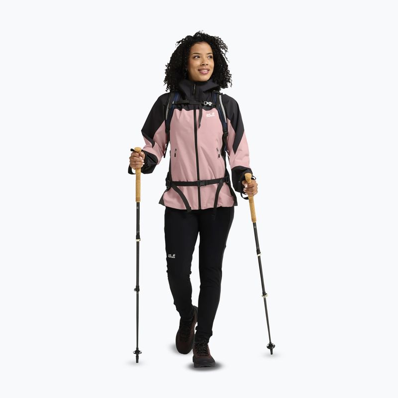 Kurtka przeciwdeszczowa damska Jack Wolfskin Rockpaw 3L rosegarden 2