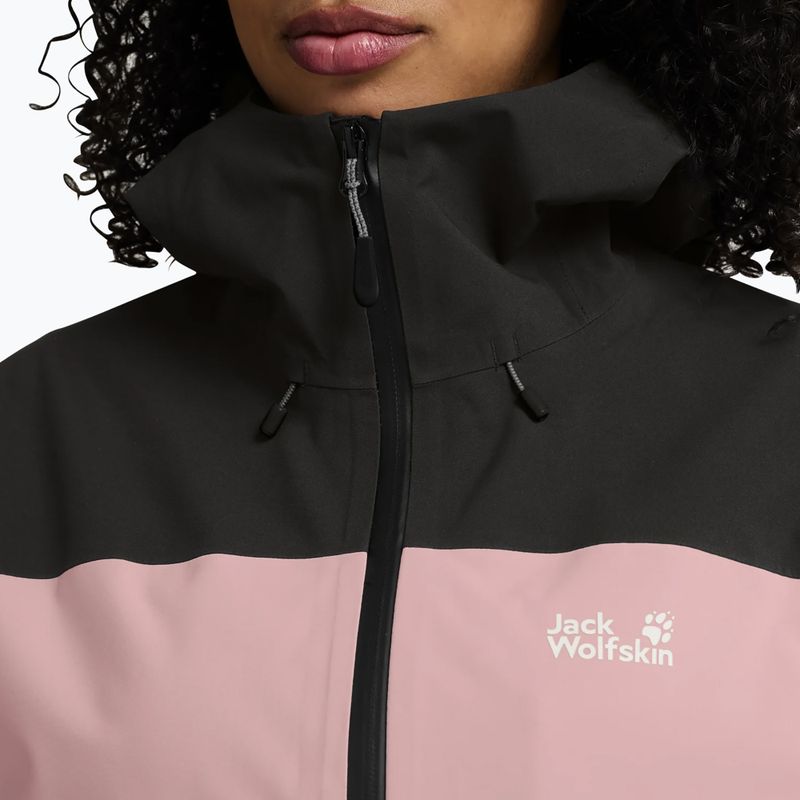 Kurtka przeciwdeszczowa damska Jack Wolfskin Rockpaw 3L rosegarden 4