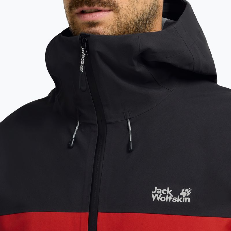 Kurtka przeciwdeszczowa męska Jack Wolfskin Rockpaw 3L siren red 4