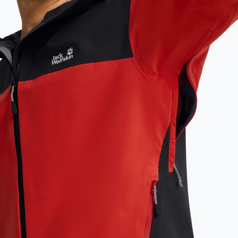 Kurtka przeciwdeszczowa męska Jack Wolfskin Rockpaw 3L siren red 5