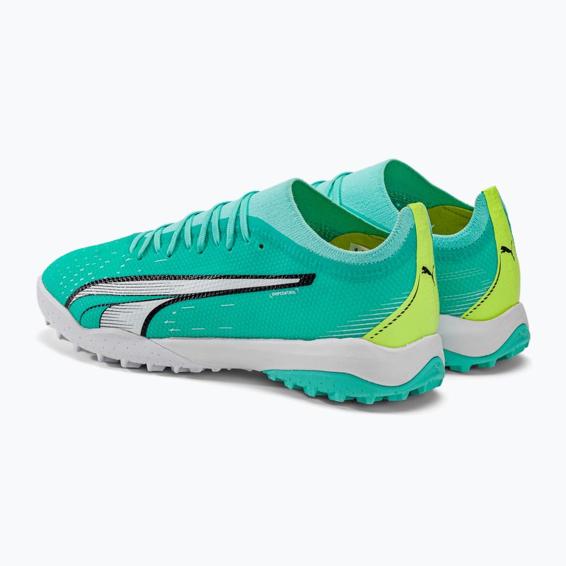 Buty piłkarskie męskie PUMA Ultra Match TT electric peppermint/puma white/fast yellow 3