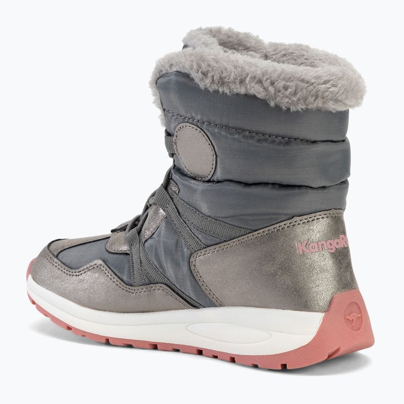 Śniegowce juniorskie KangaROOS K-PE Ski RTX steel grey/dusty rose 3
