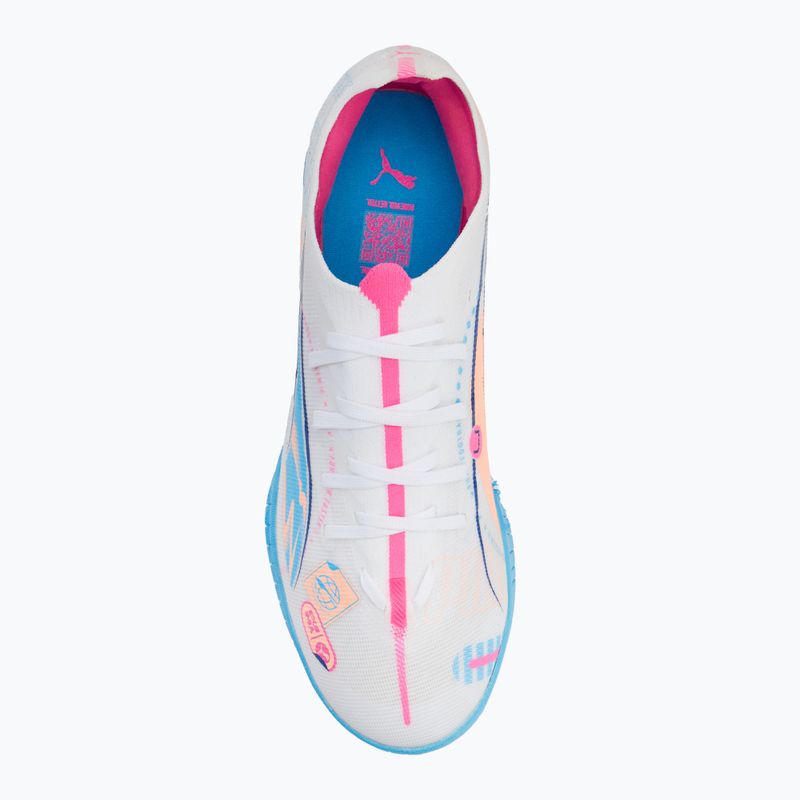Buty piłkarskie PUMA Ultra 5 Match Vol. Up TT puma white/luminous blue/poison pink/fizzy melon 5