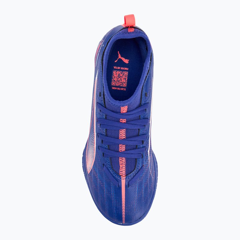 Buty piłkarskie dziecięce PUMA Ultra 5 Match It + Mid Jr lapis lazuli/puma white/sunset glow 5