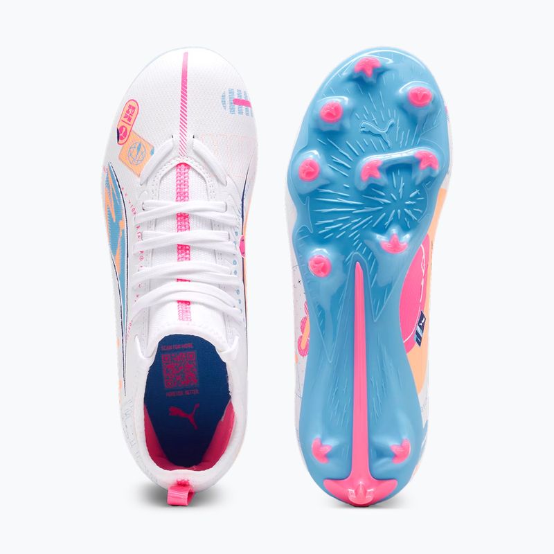 Buty piłkarskie dziecięce PUMA Ultra 5 Match Vol. Up FG/AG Jr puma white/luminous blue 11