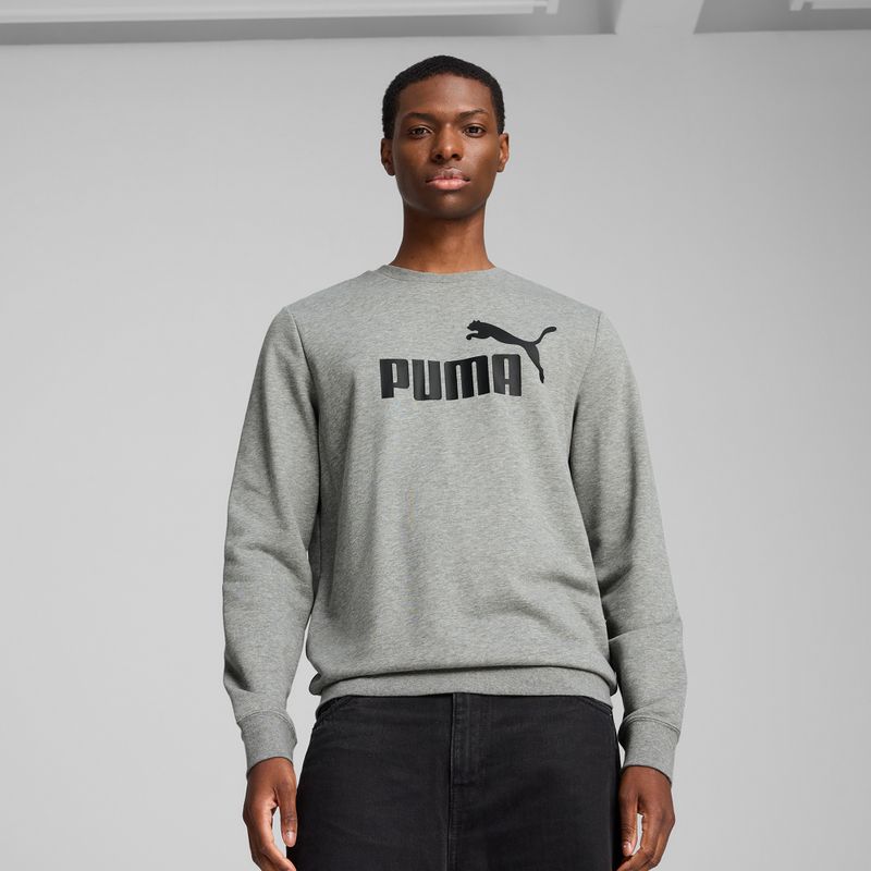 Bluza męska PUMA ESS No. 1 Logo Crew TR medium gray heather 3