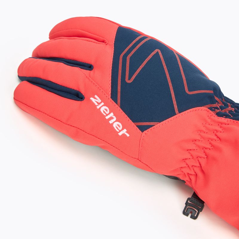 Rękawice narciarskie dziecięce ZIENER Laval Aquashield AW fiery red 5