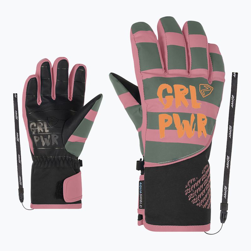 Rękawice narciarskie dziecięce ZIENER Liwa Aquashield PR rose blossom 8
