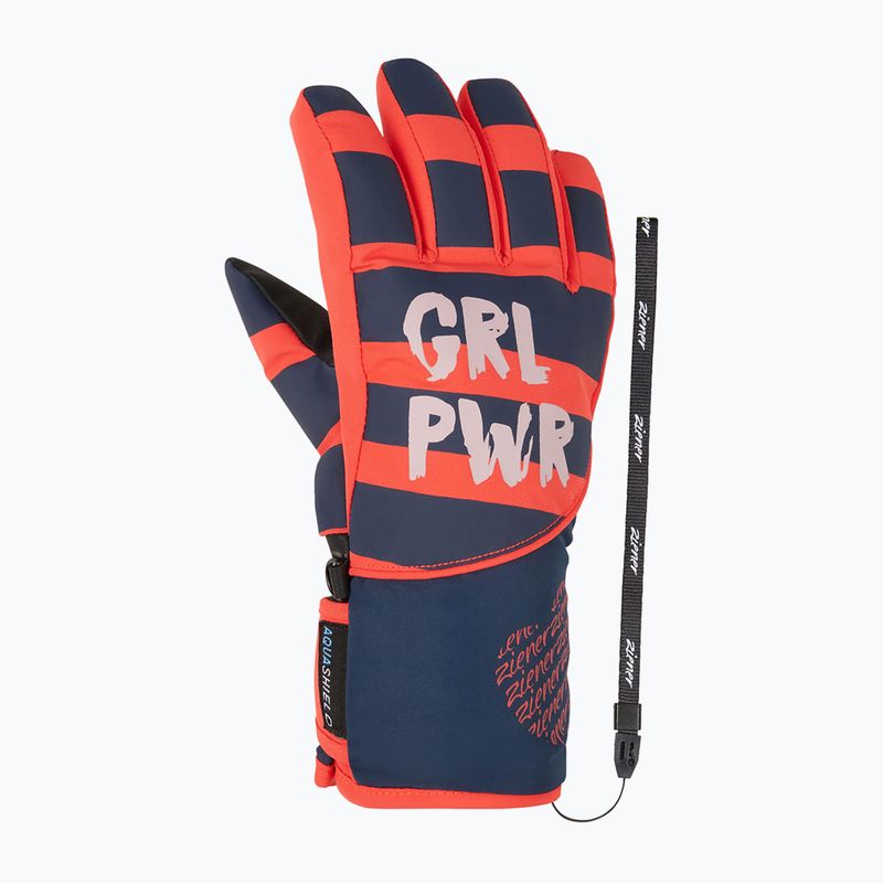 Rękawice narciarskie dziecięce ZIENER Liwa Aquashield PR fiery red 9