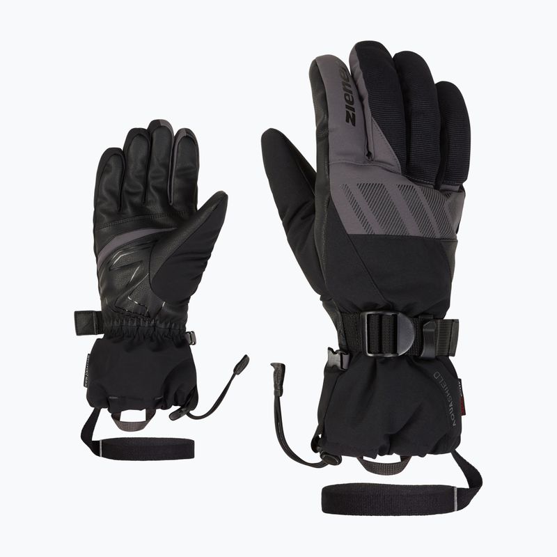 Rękawice narciarskie męskie ZIENER Ghalion Aquashield alpine black/magnet 8