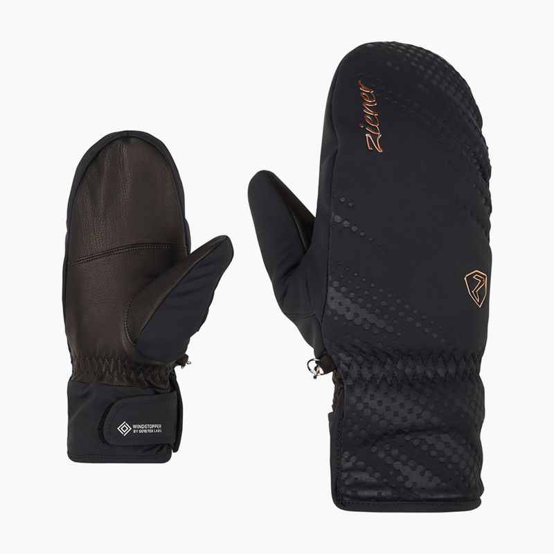 Rękawice narciarskie damskie ZIENER Karoia WS PR Mitten black/rose metallic 8