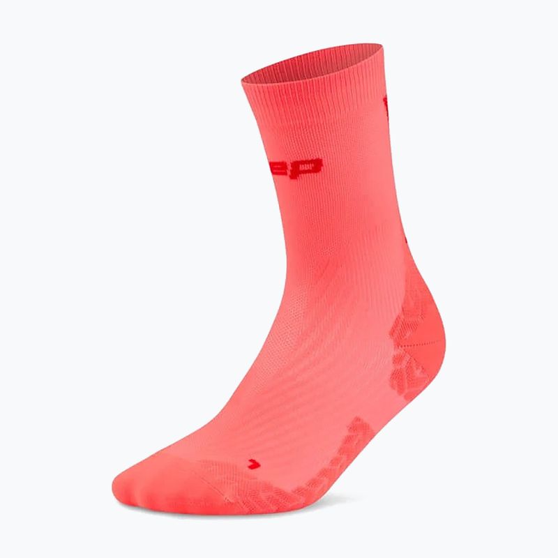 Skarpety damskie CEP Ultralight Mid Cut 4.0 neon coral/red 2