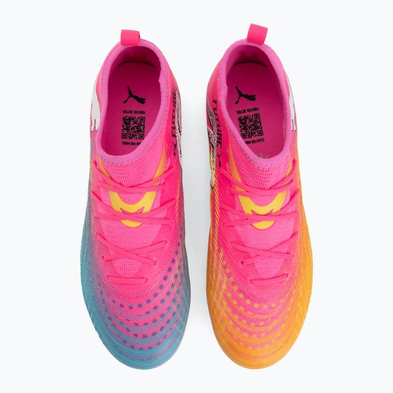 Buty piłkarskie dziecięce PUMA Future 9 Match FG/AG Jr poison pink/puma wht/sun stream/bright aqua/puma blk 5