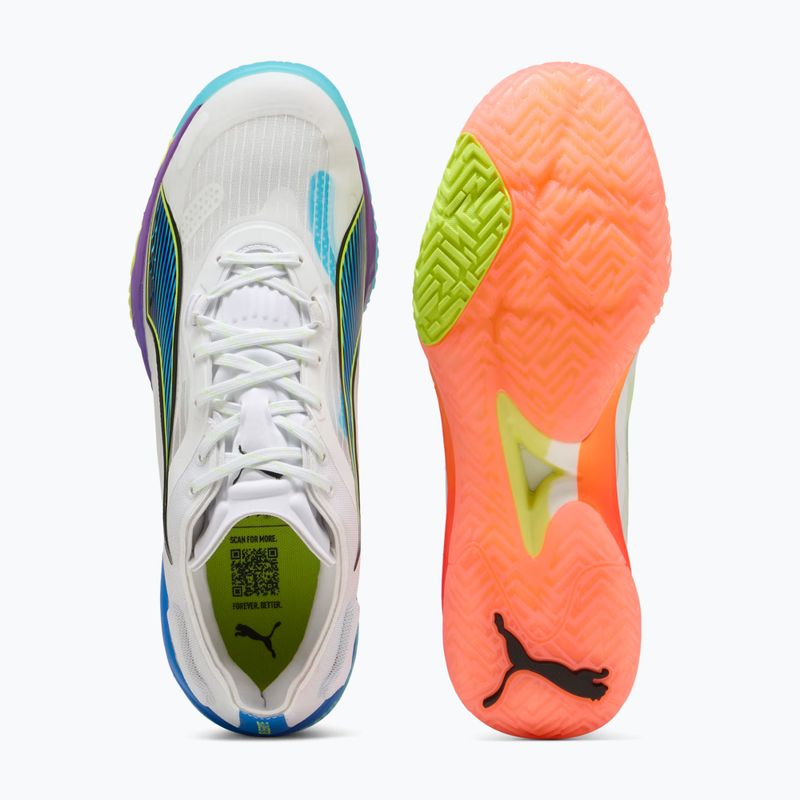 Buty do piłki ręcznej PUMA Accelerate Nitro SQD 4 Game On puma white/glowing red/ultra blue 12