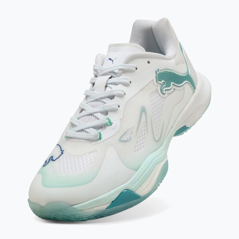 Buty do piłki ręcznej damskie PUMA Vantage Nitro Game On puma white/baltic blue/fresh water 10
