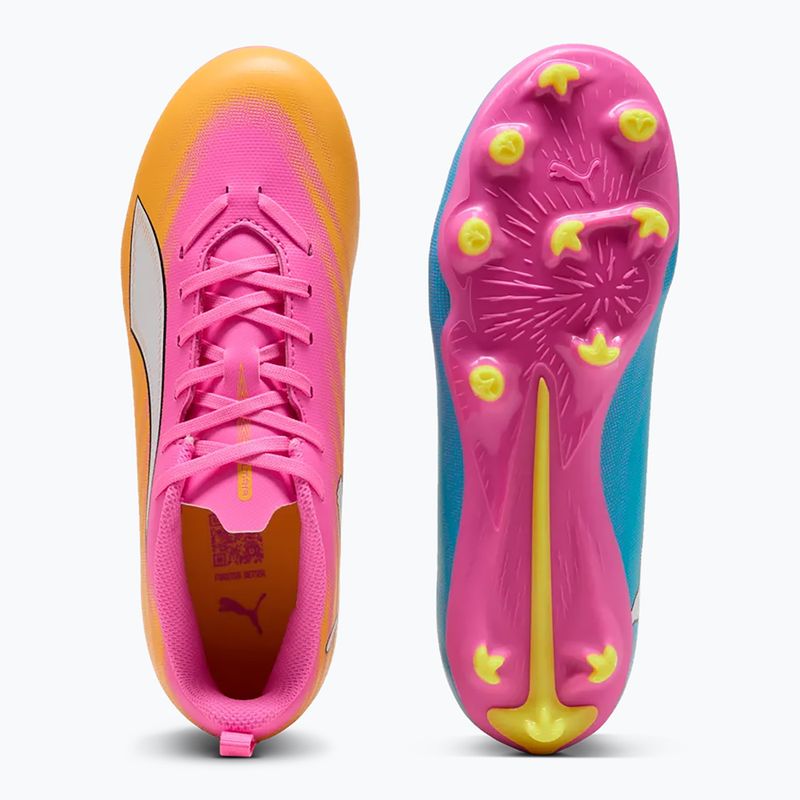 Buty piłkarskie dziecięce PUMA Ultra 6 Play FG/AG Jr poison pink/puma wht/sun stream/bright aqua/puma blk 6