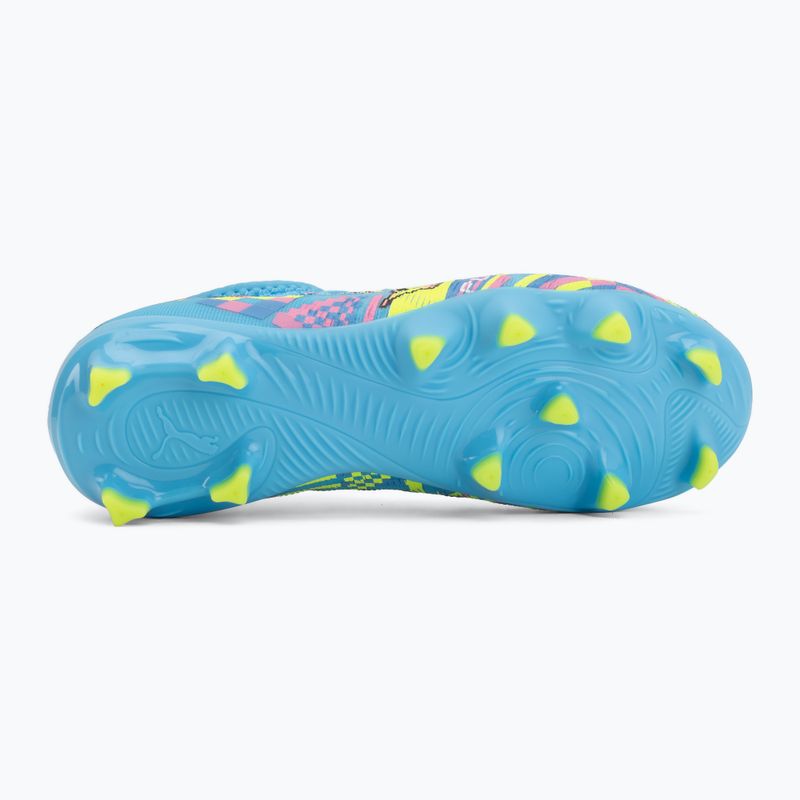 Buty piłkarskie dziecięce PUMA Future 9 Match Advanced Level FG/AG Jr puma white/blue glimmer/pink glimmer/yellow alert 4