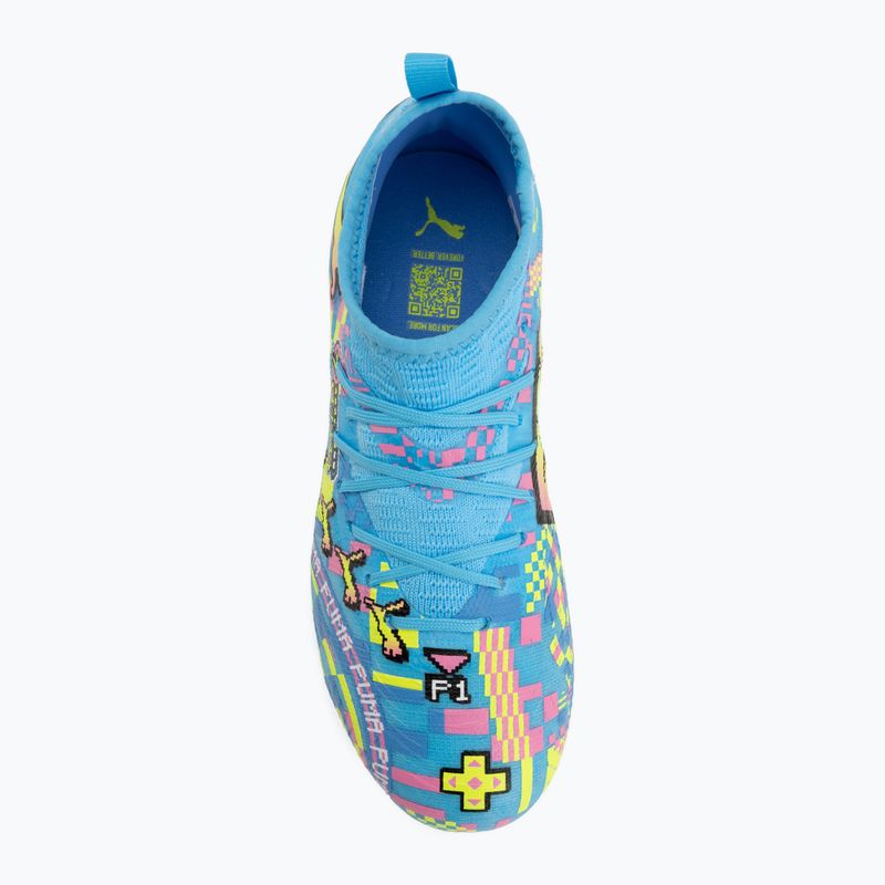 Buty piłkarskie dziecięce PUMA Future 9 Match Advanced Level FG/AG Jr puma white/blue glimmer/pink glimmer/yellow alert 5