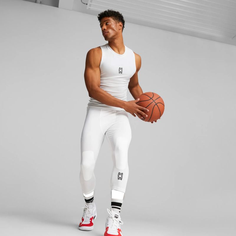 Koszulka koszykarska męska PUMA Hoops Team Slvs Baselayer puma white 4