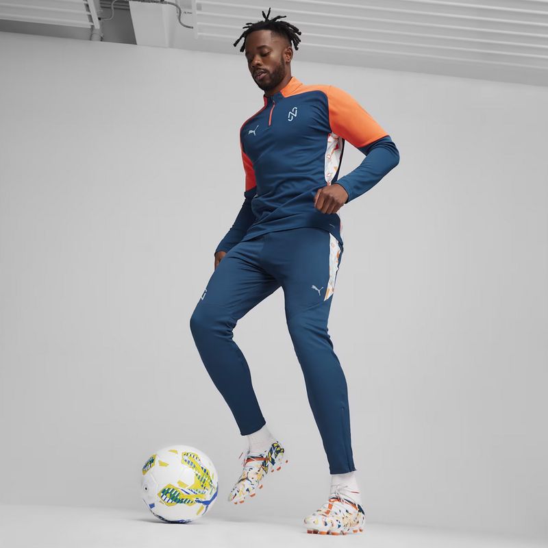 Bluza piłkarska męska PUMA Neymar Jr Creativity 1/4 Zip Top ocean tropic/hot heat 6