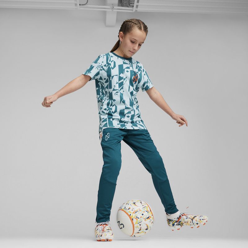 Koszulka piłkarska dziecięca PUMA Neymar Jr Creativity Logo Tee ocean tropic/turquoise surf 6