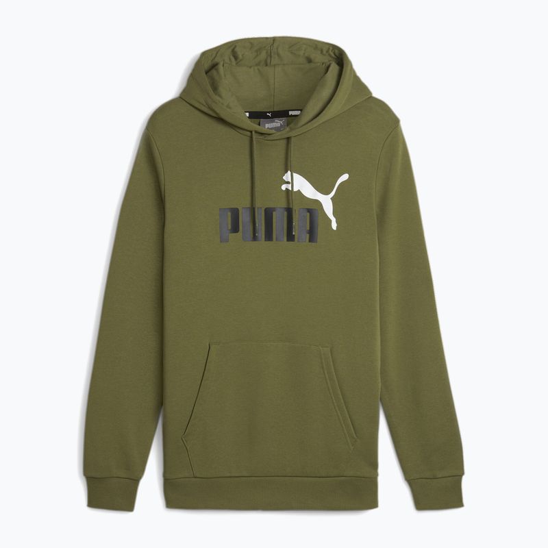 Bluza męska PUMA Essentials+ Two-Tone Big Logo Hoodie TR olive green 5