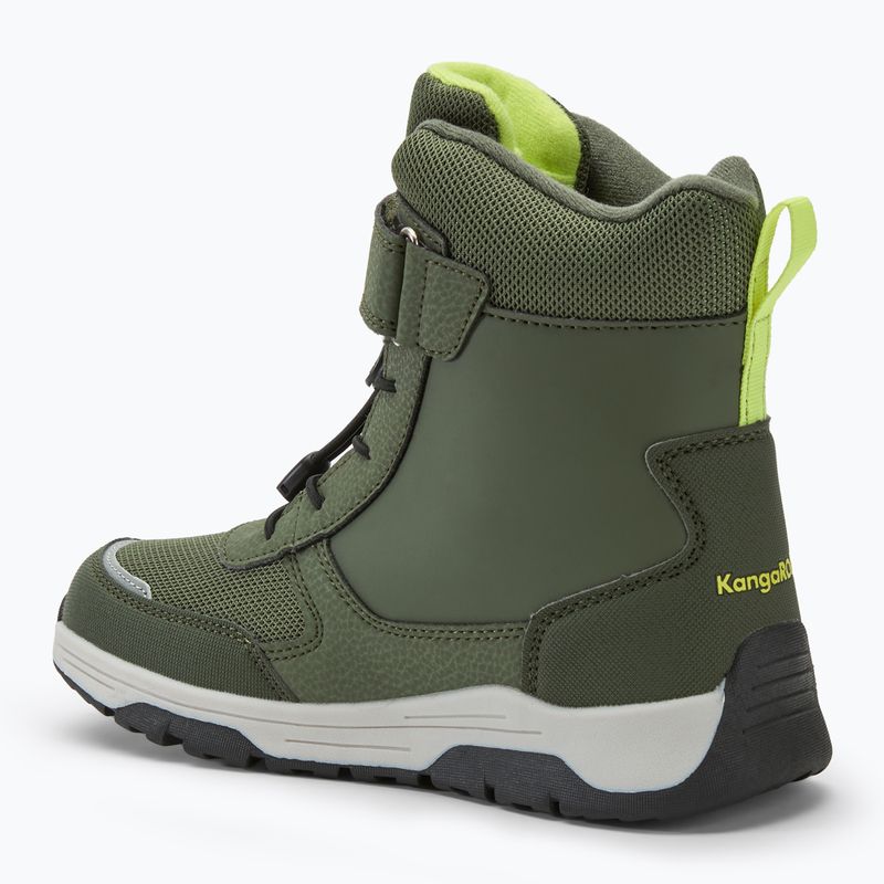 Śniegowce juniorskie KangaROOS K-MJ Edison EV RTX SL olive/limetta dino 3
