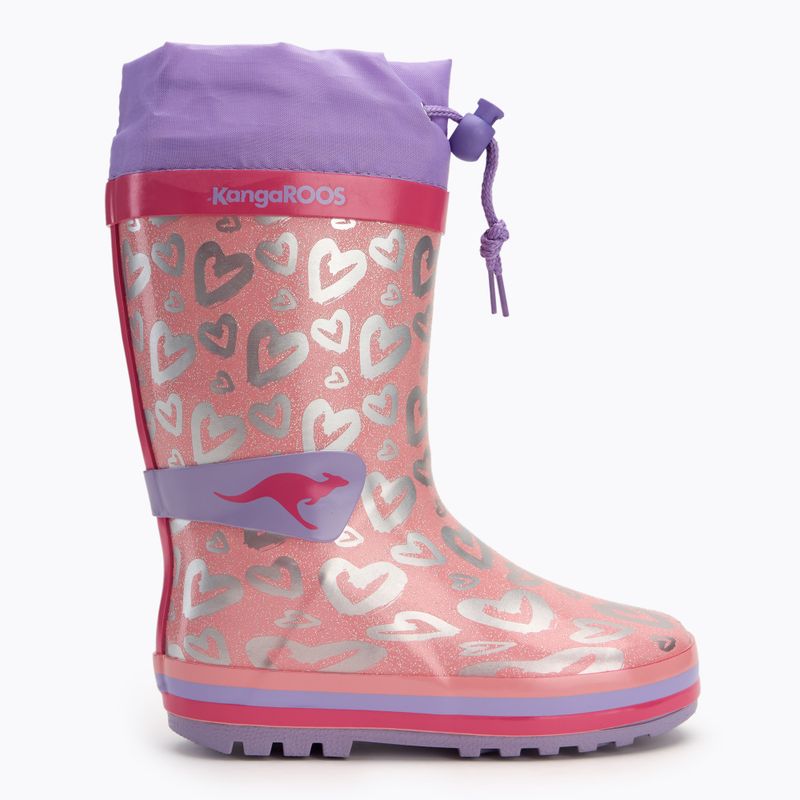 Kalosze dziecięce KangaROOS K-Rain lavender/metallic heart 2