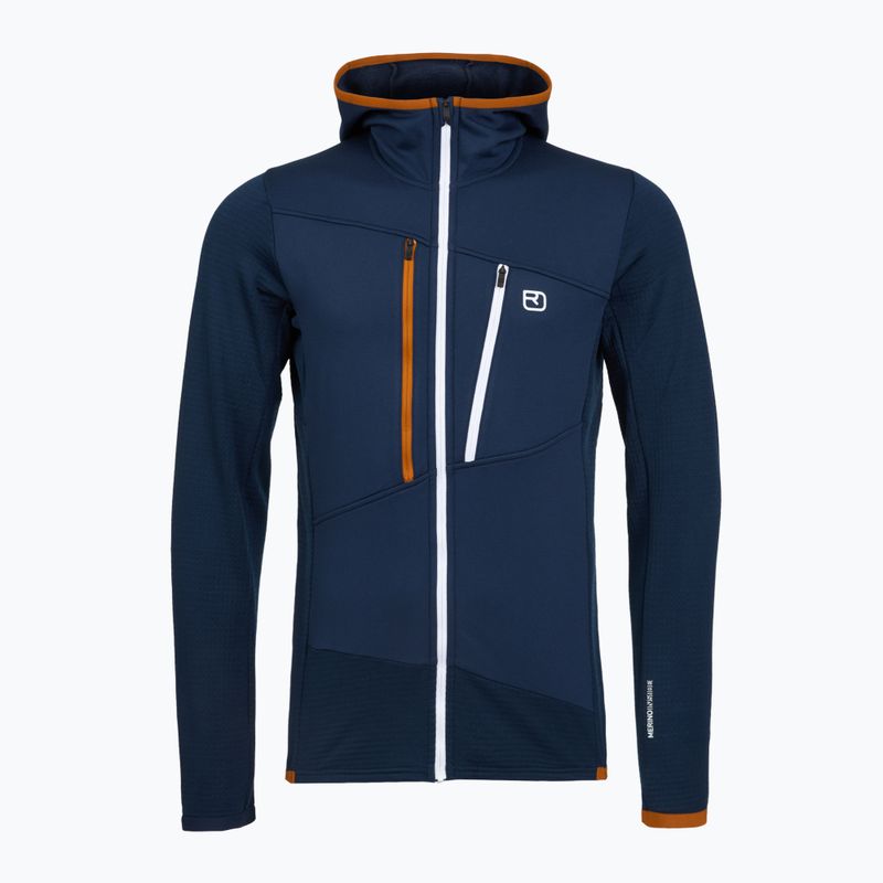 Bluza męska ORTOVOX Fleece Grid Hoody deep ocean