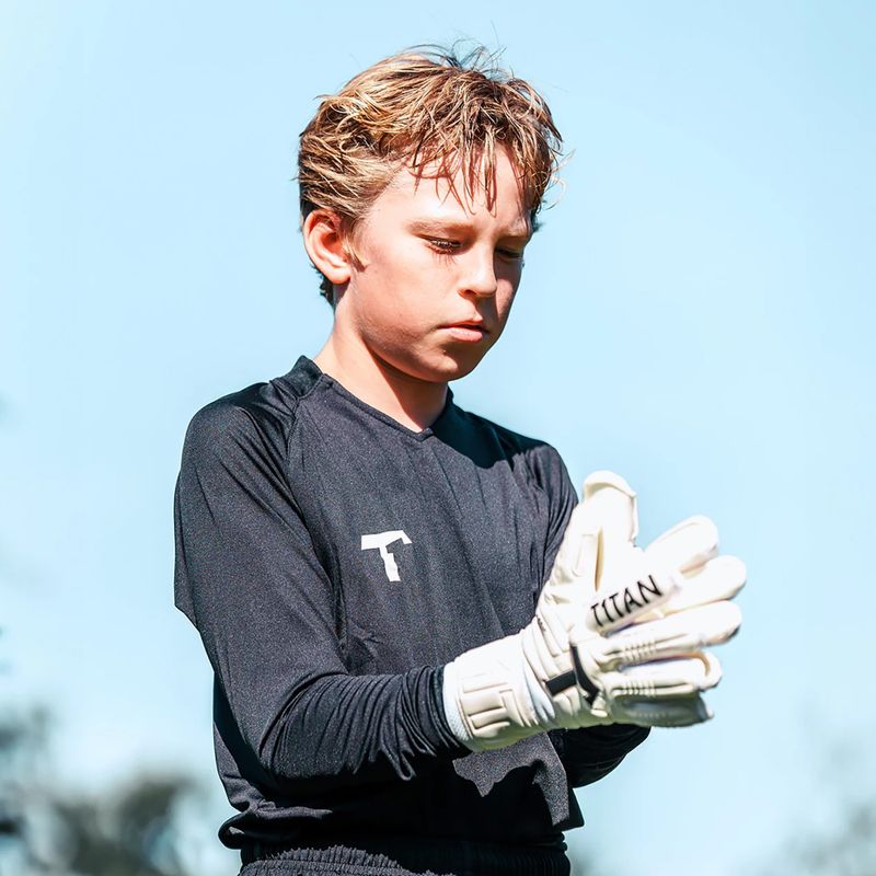 Rękawice bramkarskie dziecięce T1TAN Classic 1.0 White-Out Junior FP white 3