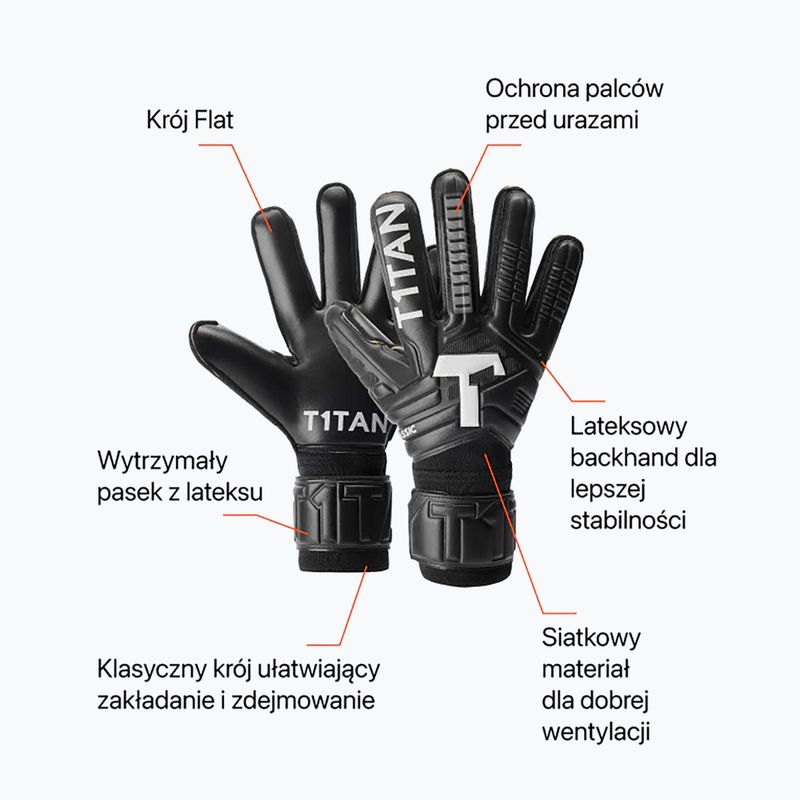 Rękawice bramkarskie T1TAN Classic 1.0 Black-Out FP black 3