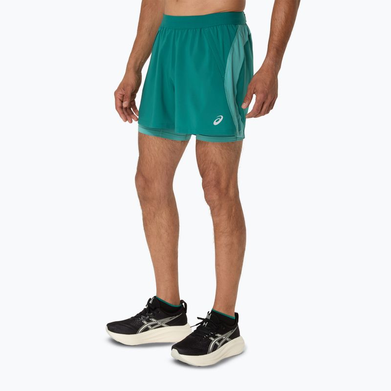 Spodenki do biegania męskie ASICS Road 2N1 5IN rainy lake/light teal 4