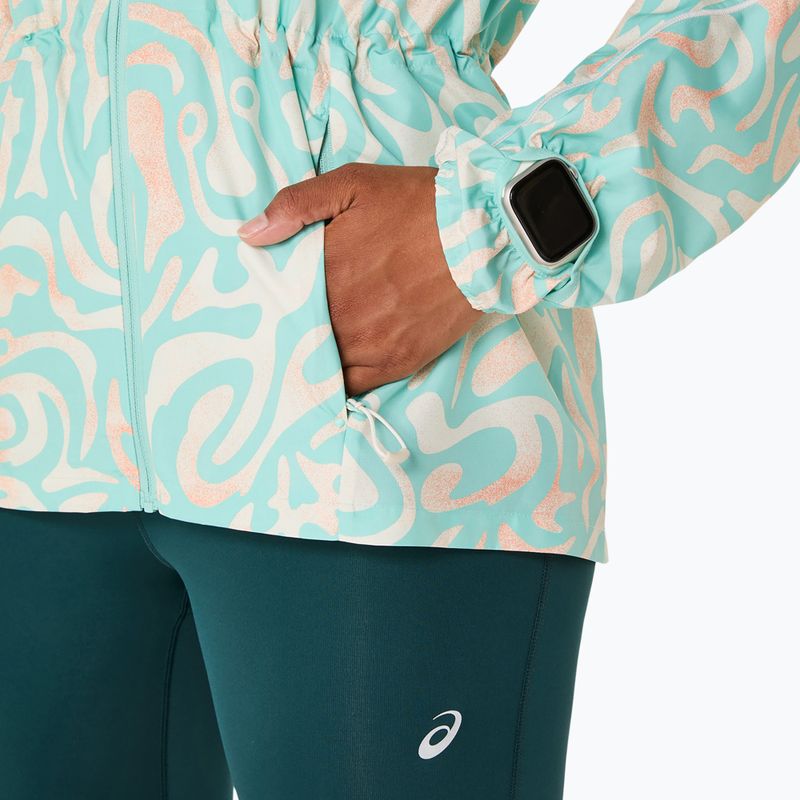 Kurtka do biegania damska ASICS Road Lite-Show Packable oasis green/multi color 7