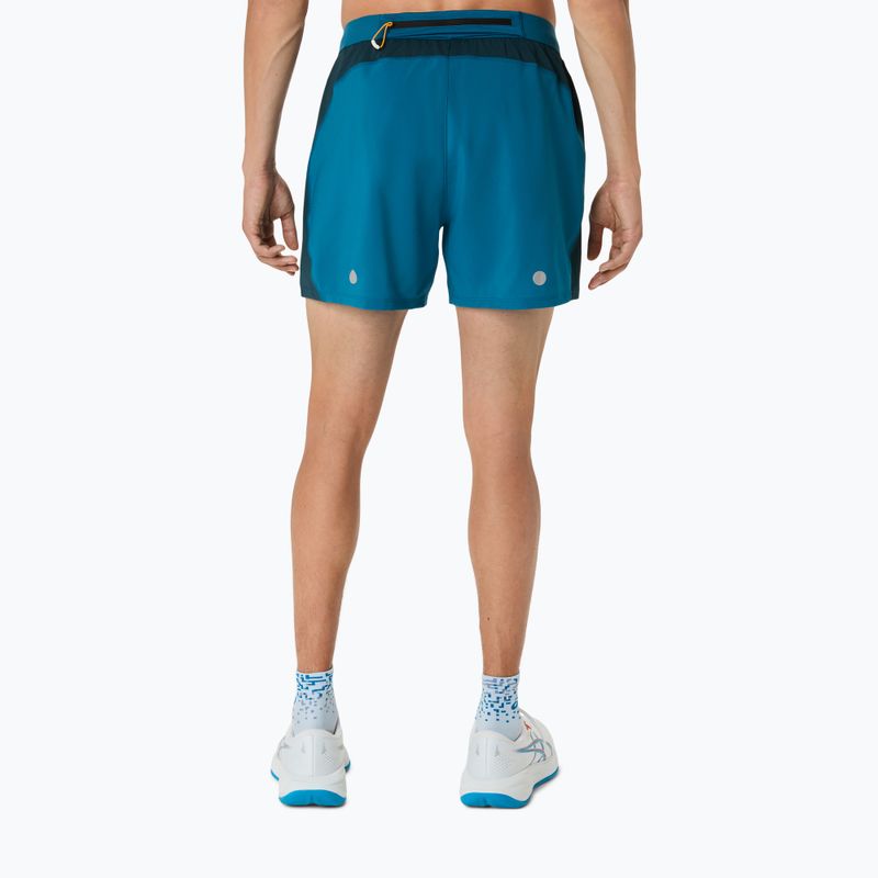 Spodenki do biegania męskie ASICS Road 5IN tranquil teal/dark teal/yamabuki 3