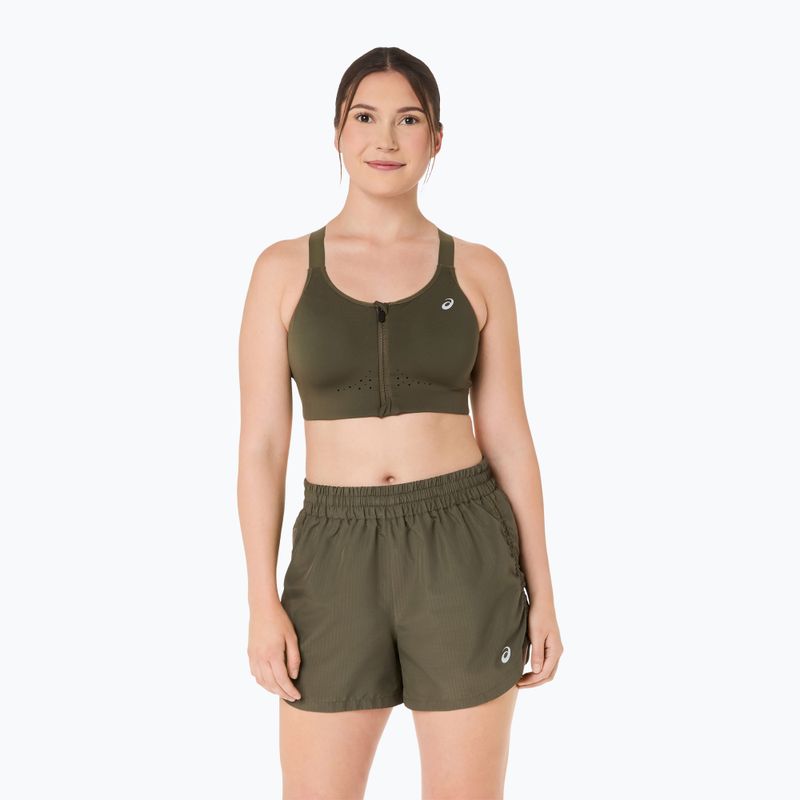 Biustonosz treningowy ASICS Road Combination Zip dark olive