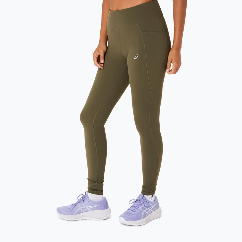 Legginsy do biegania damskie ASICS Nagino Run Adjustable Tight dark olive 4