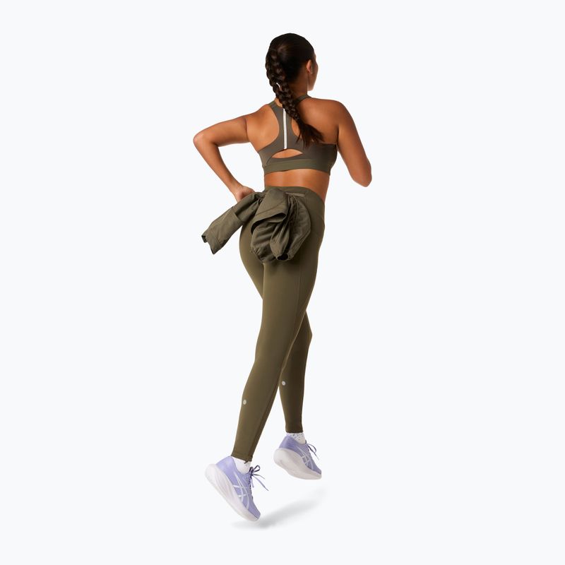 Legginsy do biegania damskie ASICS Nagino Run Adjustable Tight dark olive 11